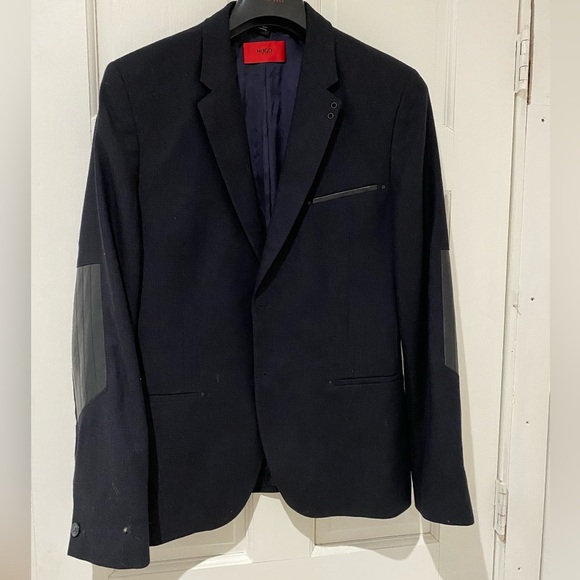 HUGO BOSS Men's Abodo Slim Fit Wool Blend Sport Blazer Coat, 38R
